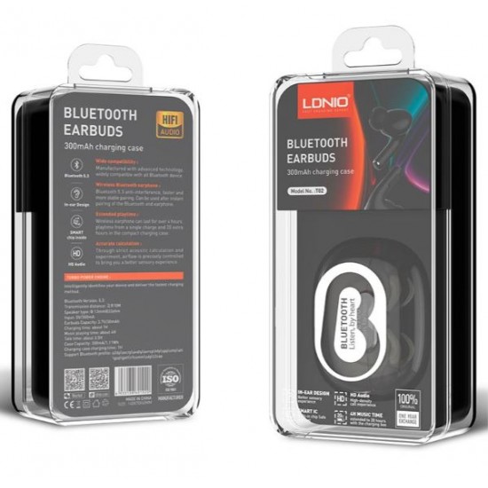 Слушалки T02 LDNIO TWS HD Audio BT Earbuds BT5.3 - Бял