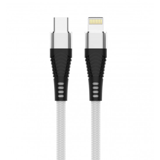 L✮Star LS-23 PD60W Плетен Кабел Fast Type-C към Lightning - Бял