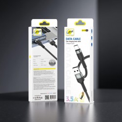 L✮Star LS-19 3.5A Плетен Кабел Fast USB към Type-C - Черен