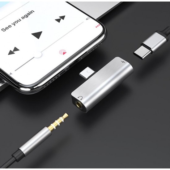 Преходник LS26 HOCO USB-C към USB-C+3.5mm 