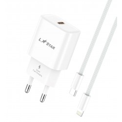 L✮Star 25W 2в1 LS46 изх.USB-C PD Fast с кабел USB-C към Lightning