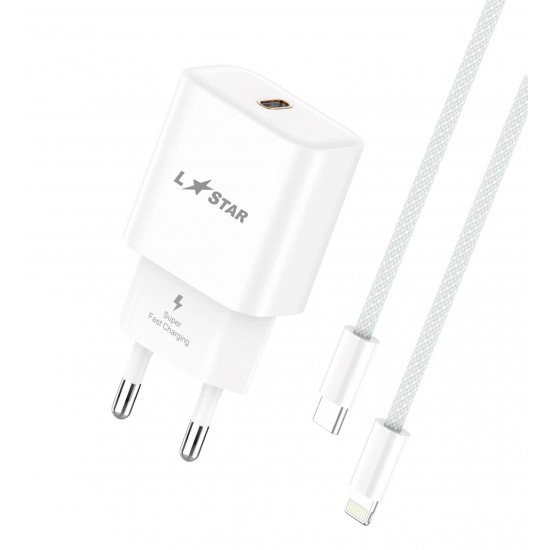 L✮Star 25W 2в1 LS46 изх.USB-C PD Fast с кабел USB-C към USB-C