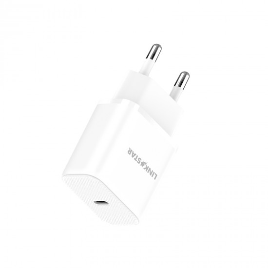LINKSTAR LS-48 25W USB-C PD бързо зарядно Type-C към Type-C - Бял