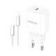 LINKSTAR LS-48 25W USB-C PD бързо зарядно Type-C към Type-C - Бял