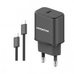LINKSTAR LS-48 25W USB-C PD бързо зарядно Type-C към Type-C - Черен