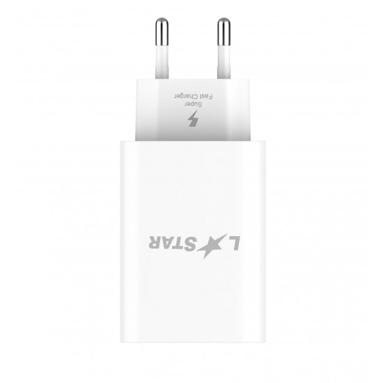 L✮Star 45W 2в1 LS56 2изх. PD(25W)+QC3.0(20W)+кабел USB-C към Lightning