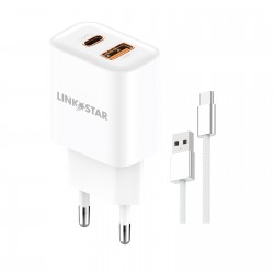 LINKSTAR LS-82 38W USB-C PD + USB-A QC бързо зарядно USB към Type-C