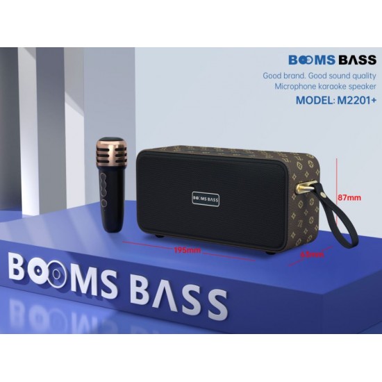 M2201+  преносима безжична мини колона с безжичен микрофон 1500mAh - Черен