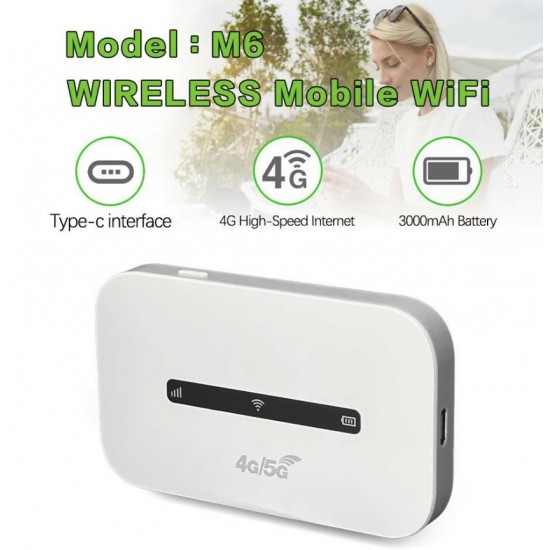 Преносим 5G/4G LTE Wi-Fi рутер M6-E със SIM карта, до 150 Mbps и батерия 3000 mAh