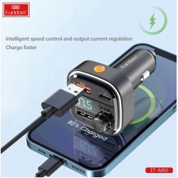 EARLDOM M83 FM Трансмитер с бързо зареждане за кола 1USB-C2USB 3.1A с амбиентно осветление
