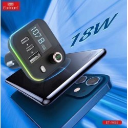 EARLDOM M88 FM модулатор (USB изход + 2USB-C, microSD, Bluetooth) Earldom, 3.1A, с подсветка