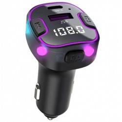 EARLDOM M99 FM Трансмитер с бързо зареждане за кола 1USB-C1USB 3.1A с амбиентно осветление