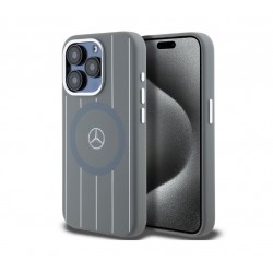 8400 Mercedes-Benz iPhone 15 Back cover case - Magsafe - stripes pattern - Grey