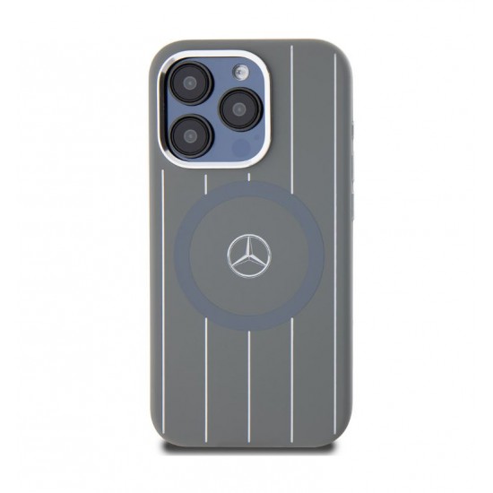 8400 Mercedes-Benz iPhone 15 Back cover case - Magsafe - stripes pattern - Grey