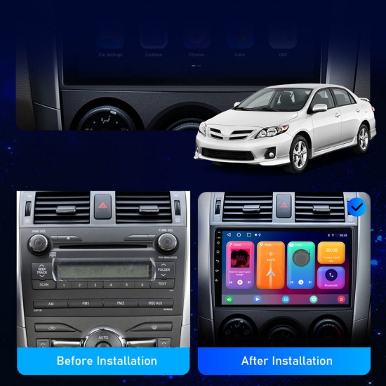 6580 Android мултимедиен плеър 4GB RAM 64GB ROM – 9" IPS дисплей 1024x600, CarPlay, GPS, WiFi, Bluetooth