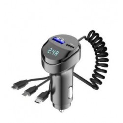 ALLISON N023 12V Зарядно с 2изх. 3.1+QC3.0 и 3букси T-C,Микро,Lightning