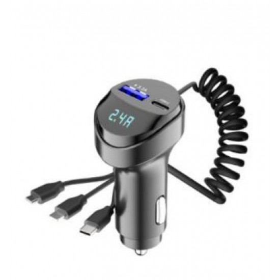 ALLISON N023 12V Зарядно с 2изх. 3.1+QC3.0 и 3букси T-C,Микро,Lightning
