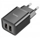 HOCO адаптер “N25 Maker” двоен USB комплект за зареждане - Черен