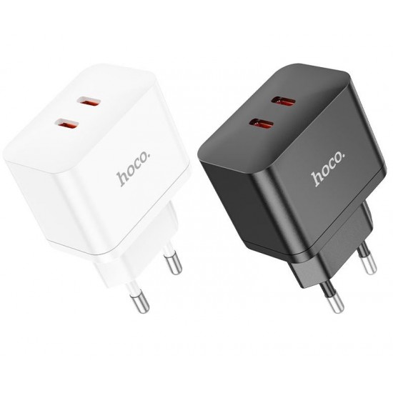 HOCO N29 35W двоен PD Адаптер с два USB-C изхода - Бял