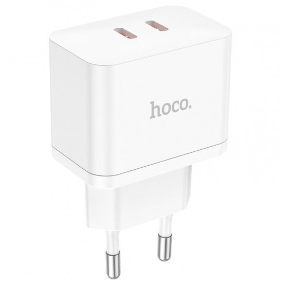 HOCO N29 35W двоен PD Адаптер с два USB-C изхода - Бял