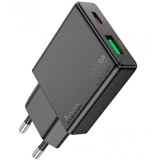 N38 20W HOCO Адаптер с 2 изх. PD20W + QC3.0