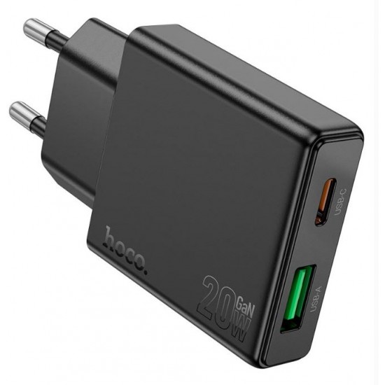 N38 20W HOCO Адаптер с 2 изх. PD20W + QC3.0