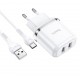 HOCO N4 двоен USB комплект за зареждане с кабел USB към TYPE-C 1M.