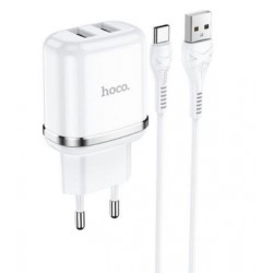 HOCO N4 двоен USB комплект за зареждане с кабел USB към TYPE-C 1M.