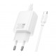 HOCO N60 USB-C 20W зарядно устройство с Type-C към Type-C кабел - Бял