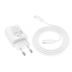 HOCO N60 USB-C 20W зарядно устройство с Type-C към Type-C кабел - Бял