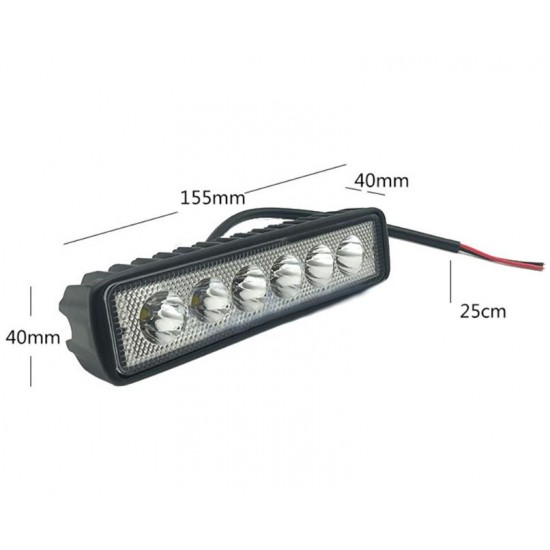 Външни светлини OH-821 жълти за кола или камион DC12-24V 6LEDs 18W 6-инчова работна светлина