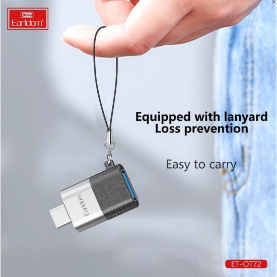 EARLDOM адаптер ET-OT72 от USB към Type C 3.0, черен