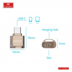 EARLDOM ET-OT92C Кард рийдър, Type-C, Алуминиев корпус, различни цветове