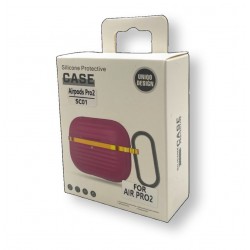 Луксозен силиконов калъф за Airpods Pro 2-gen SC01 - Винен