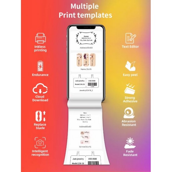 Преносим Bluetooth термичен принтер Lite PT-260 - Бял (Моби приложение)