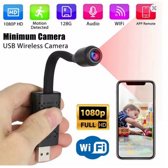 USB Q1 ( APP:V380PRO ) Мини USB камера с AI разпознаване, наблюдение в реално време и аларма