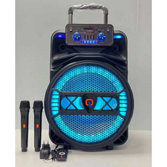 QL-1501 15" 40W Безжична колона говорител субуфер+ 2 безжични микрофони