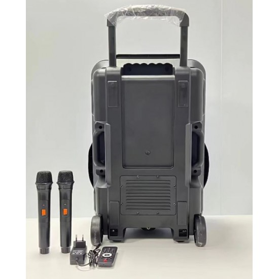 QL-1501 15" 40W Безжична колона говорител субуфер+ 2 безжични микрофони