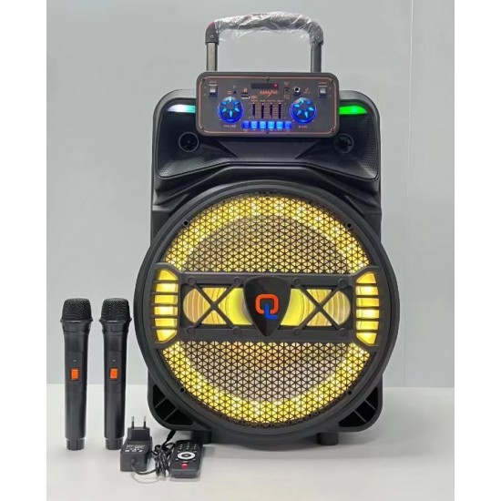 QL-1501 15" 40W Безжична колона говорител субуфер+ 2 безжични микрофони