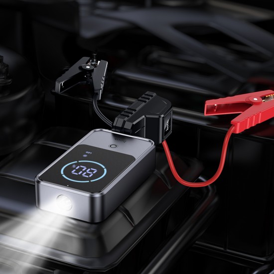 HOCO QS7 Source аварийно стартерно устройство и Power Bank 10 000 mAh, 12V, 800A, 2x USB-A, LED фенер
