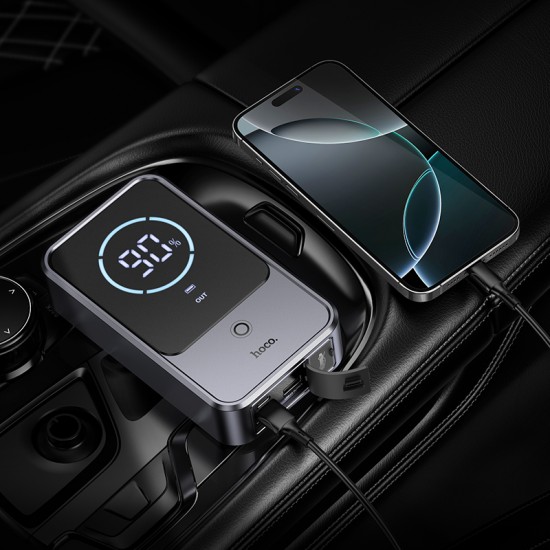 HOCO QS7 Source аварийно стартерно устройство и Power Bank 10 000 mAh, 12V, 800A, 2x USB-A, LED фенер