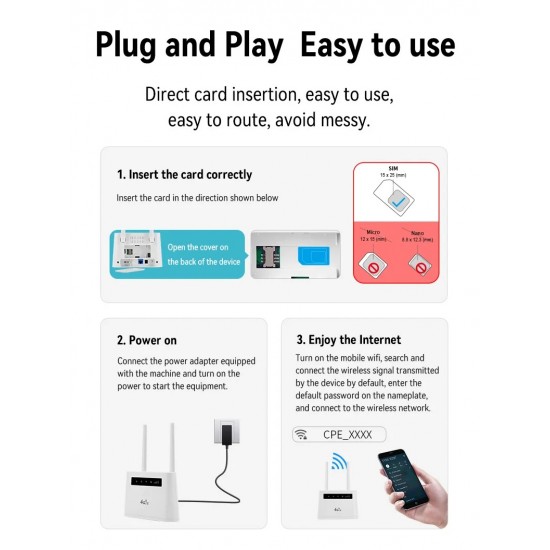 4G LTE CPE R102 – Безжичен рутер с SIM слот, RJ11 за глас, батерия 4400mAh, Ethernet и Wi-Fi hotspot до 10 устройства