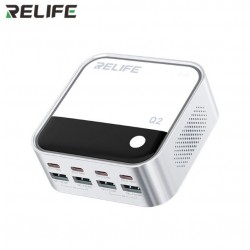 RELIFE Q2 GaN 120W с 8 порта и дигитален дисплей ,зарядна станция 