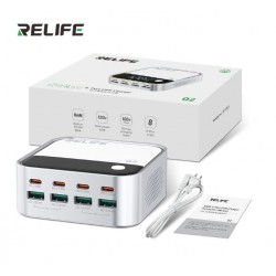 RELIFE Q2 GaN 120W с 8 порта и дигитален дисплей ,зарядна станция 