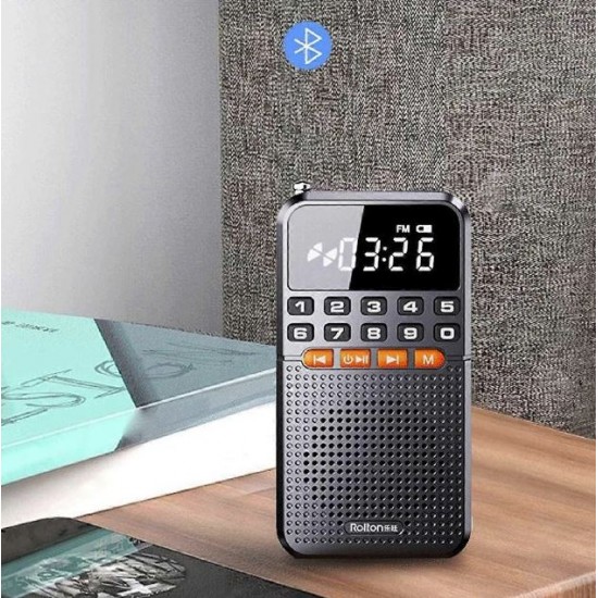 Rolton T1 Преносимо FM радио с Bluetooth, MP3 плейър, LED дисплей, фенерче и USB зареждане