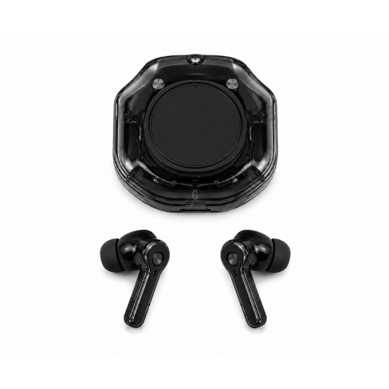 Смарт часовник -  Черен CN-RU3 +слушалки с 2 сменяеми каишки, Bluetooth разговори и магнитно зареждане
