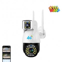 SC01 4G ( APP:V380PRO ) двоен обектив+SIM карта Ptz 1080p нощна мрежова камера 360 с автоматично проследяване