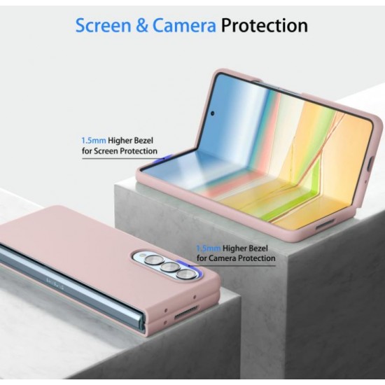 Z15 Silicone case за Samsung Z Fold 4 от 2 части - Бледо Розов