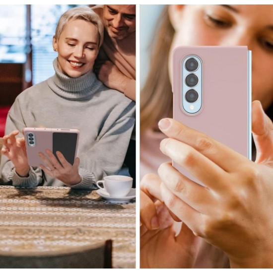 Z15 Silicone case за Samsung Z Fold 4 от 2 части - Бледо Розов