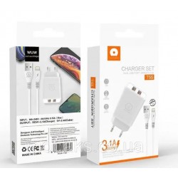 WUW T55 Зарядно с кабел 3.1A USB към Type-C 1M